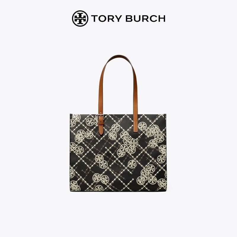 TORY BURCH T MONOGRAM กระเป๋าโท้ตพิมพ์ลายขนาดกลาง 142880 ราคา 5,881 บาท*ส่งฟรี