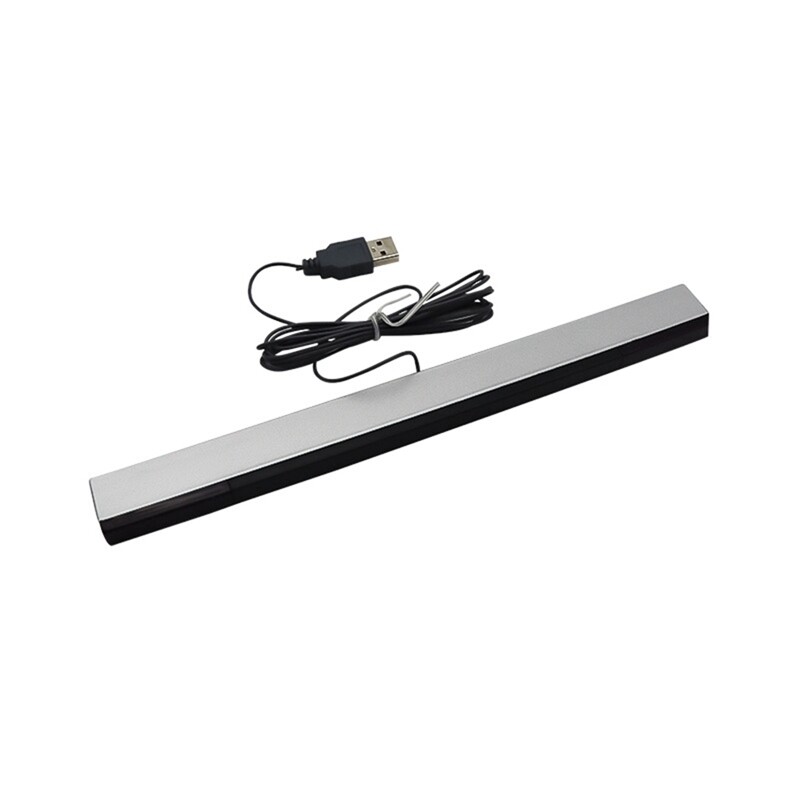 For Wii Sensor Bar Silver Sensor Bar Wired Receivers IR Signal Ray USB Plug Replacement for Nitendo Remote