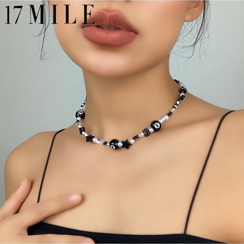 White bead deals necklace choker