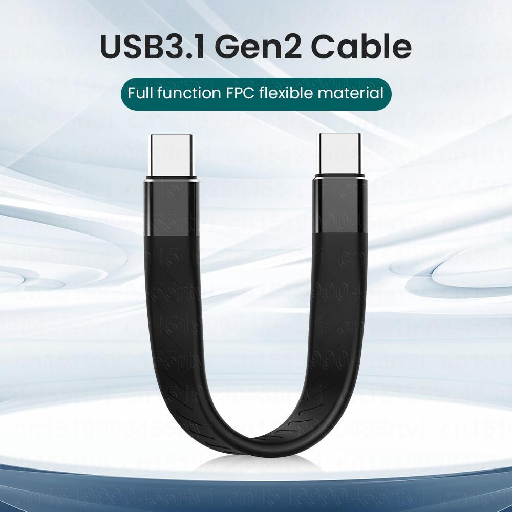 USB Type C To USB C 3.1 Gen2 10Gbps Data Cable For MacBook Pro USB C PD 60W 3A QC3.0 Fast Charge Video SSD Short USB Cord Wire
