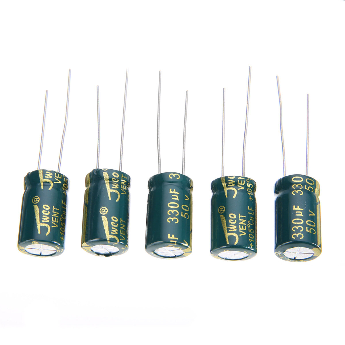 BOKALI 120pcs 15 Value 50V 1uF-2200uF Electrolytic Capacitor Assortment Kit Set New