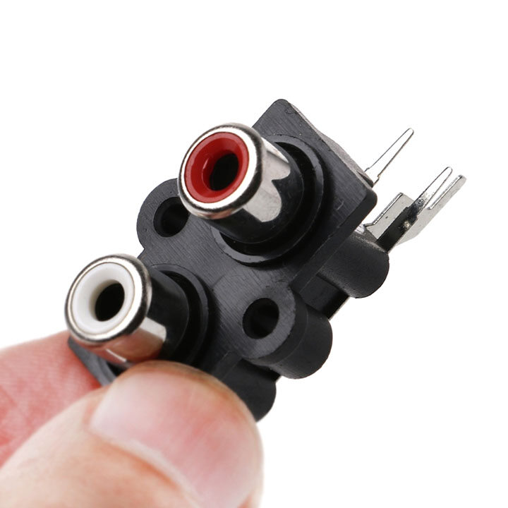 Jack AV Âm Thanh Audio 2 Lỗ 1 Trắng 1 Đỏ AV2