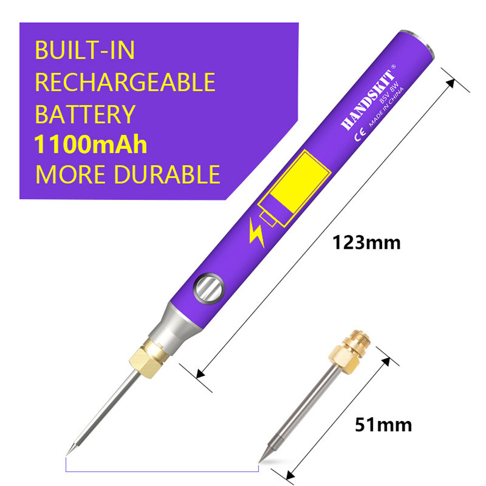 Smart Sensor 330~400°C 8W Handheld Portable Cordless Mini Electric Soldering Iron Temperature Adjustable Soldering Iron Household DIY Welding Tool Set