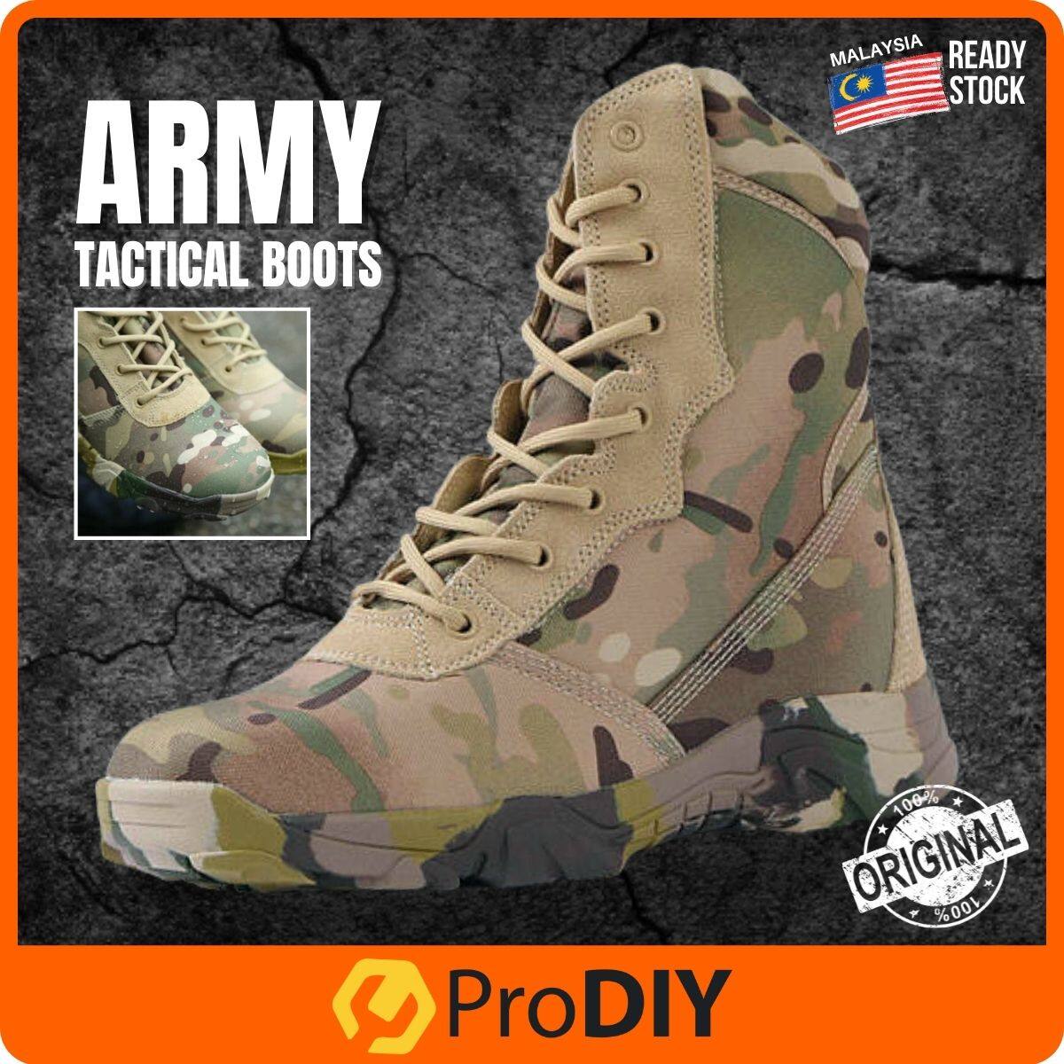 Original Army Military Tactical Boot Safety Shoes Outdoor Durable Camo Camouflage Boots Kasut Keselamatan Lazada