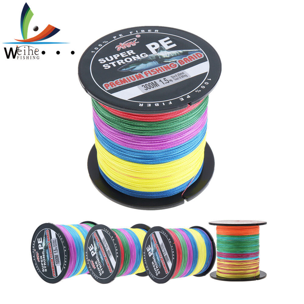 Weihe 100M/300M/500M/1000M Multicolor Fishing Line 22-82LB 4 Strands Weaves PE Braided Multifilament Fishing Rope