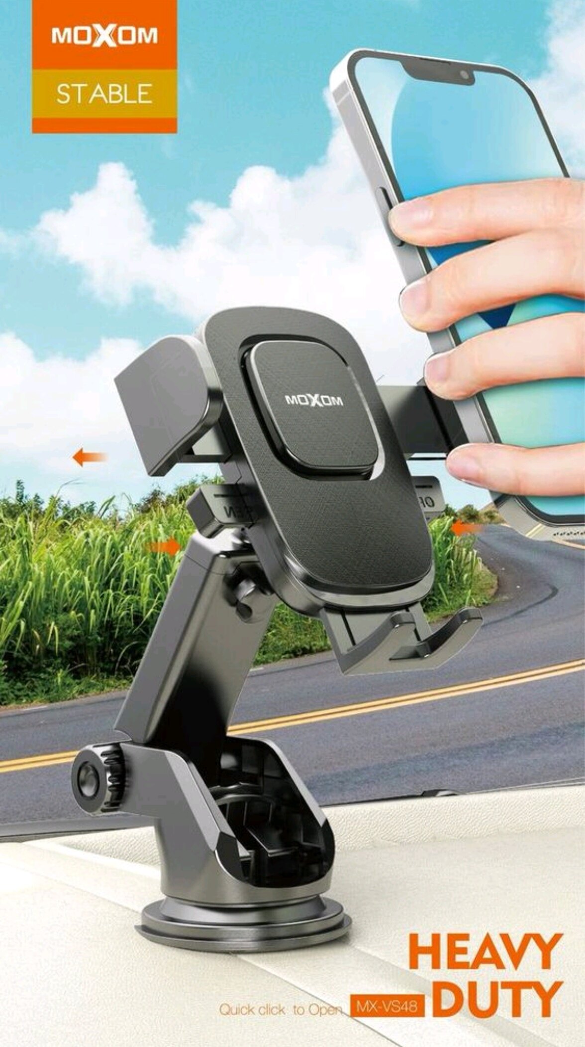 MOXOM MXVS48 One Touch Dashboard Windscreen Auto Lock Easy One Hand