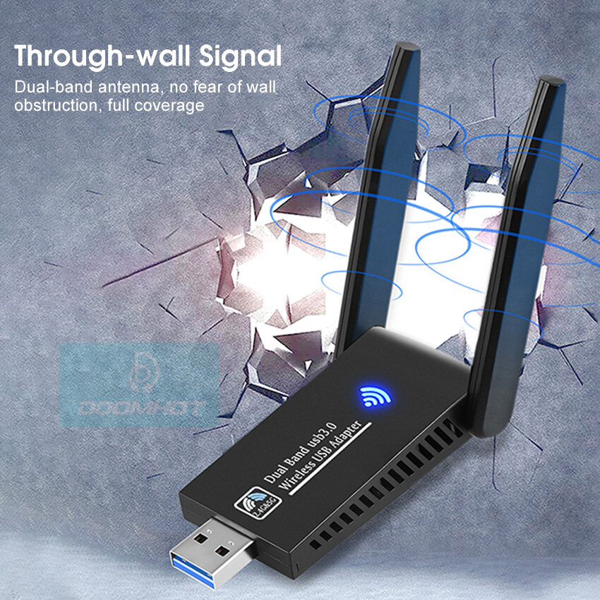 Doomhot usb wifi adapter 1300mbps dual band 2 45 8 ghz wireless network