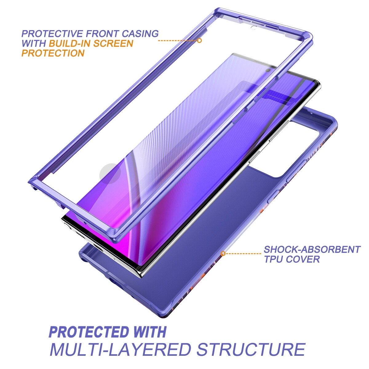 17 360 Full Body Protector Case For Samsung Galaxy Note 20 Ultra Case with Built in Screen Protector case PC panel IML bottom shell
