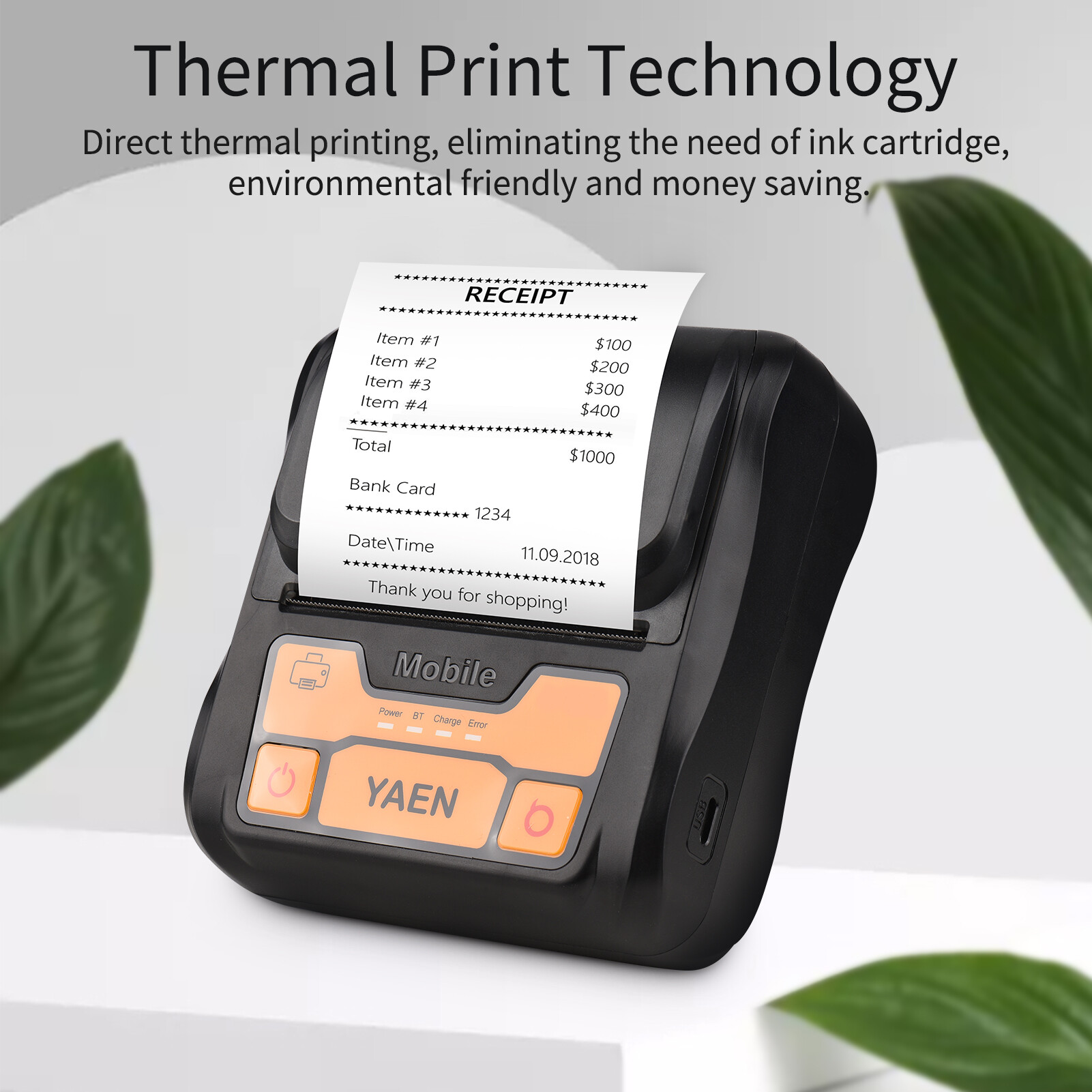 Máy Tạo Nhãn BT Cầm Tay Máy In Hóa Đơn Nhiệt 80Mm Không Dây Kết Nối BT Sử Dụng Với Ứng Dụng Tương Thích Với Điện Thoại Thông Minh Android Có Thể Điều Chỉnh Độ Rộng Giấy S Cho Nhà Hàng Siêu Thị Nhà Bếp Văn Phòng Doanh Nghiệp Nhỏ
