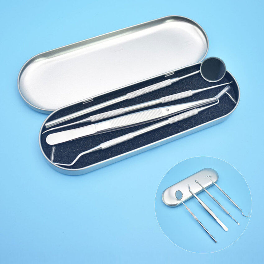 Stainless Steel Dental Tool Set Dental Mirror Dental Kit Mouth Mirror Instrument Double-Ended Dental Pick Dentist Prepare Tools
