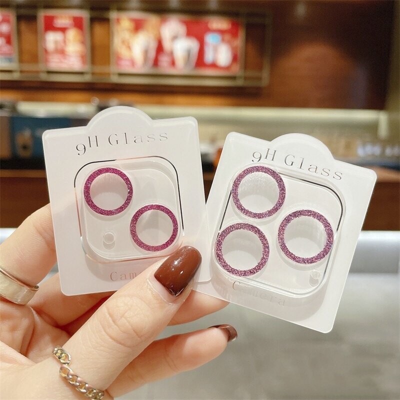 Miếng Bảo Vệ Ống Kính Máy Ảnh Kim Cương Lấp Lánh Lấp Lánh Cho IPhone 17 Air 17 Pro Max 16 Pro Max 15 Pro Max 14 Pro Max 14 Plus 13 mini 12 11 Pro Max Miếng Dán Kính Cường Lực Máy Ảnh