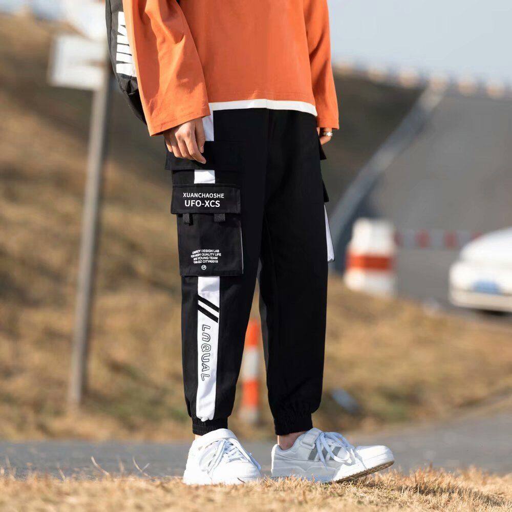 black high waisted jogger pants