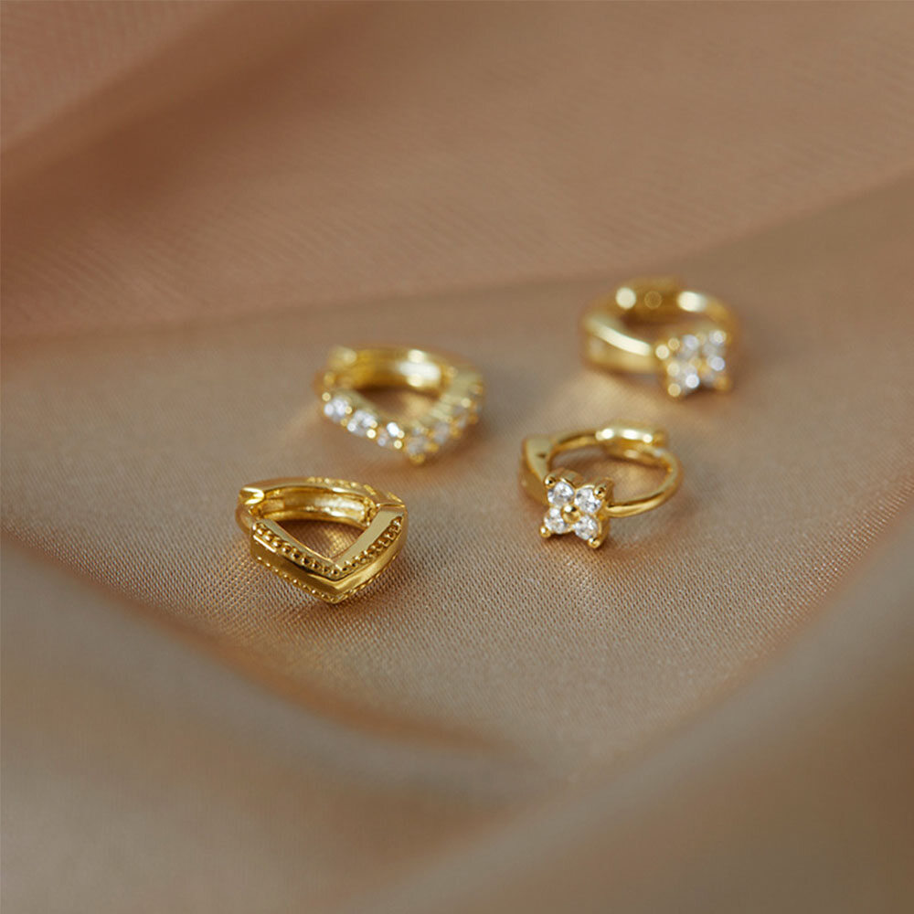 Elegant Trendy Exquisite Simple Diamond Temperament Jewelry Stud Earrings Ear Cuff Clip Earrings Ear Buckle
