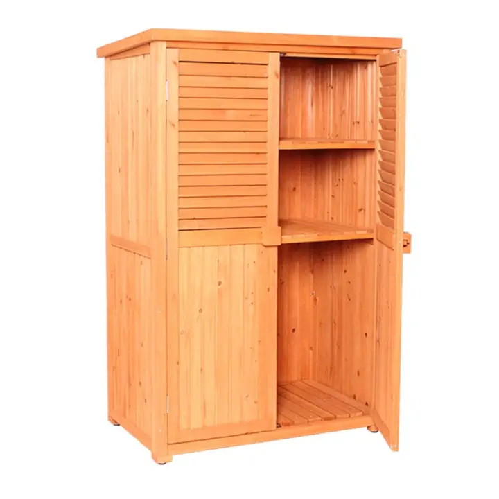 Outdoor Wooden Storage Cabinet Terrace Patio Toolbox Outdoor Wooden Storage Cabinet Terrace