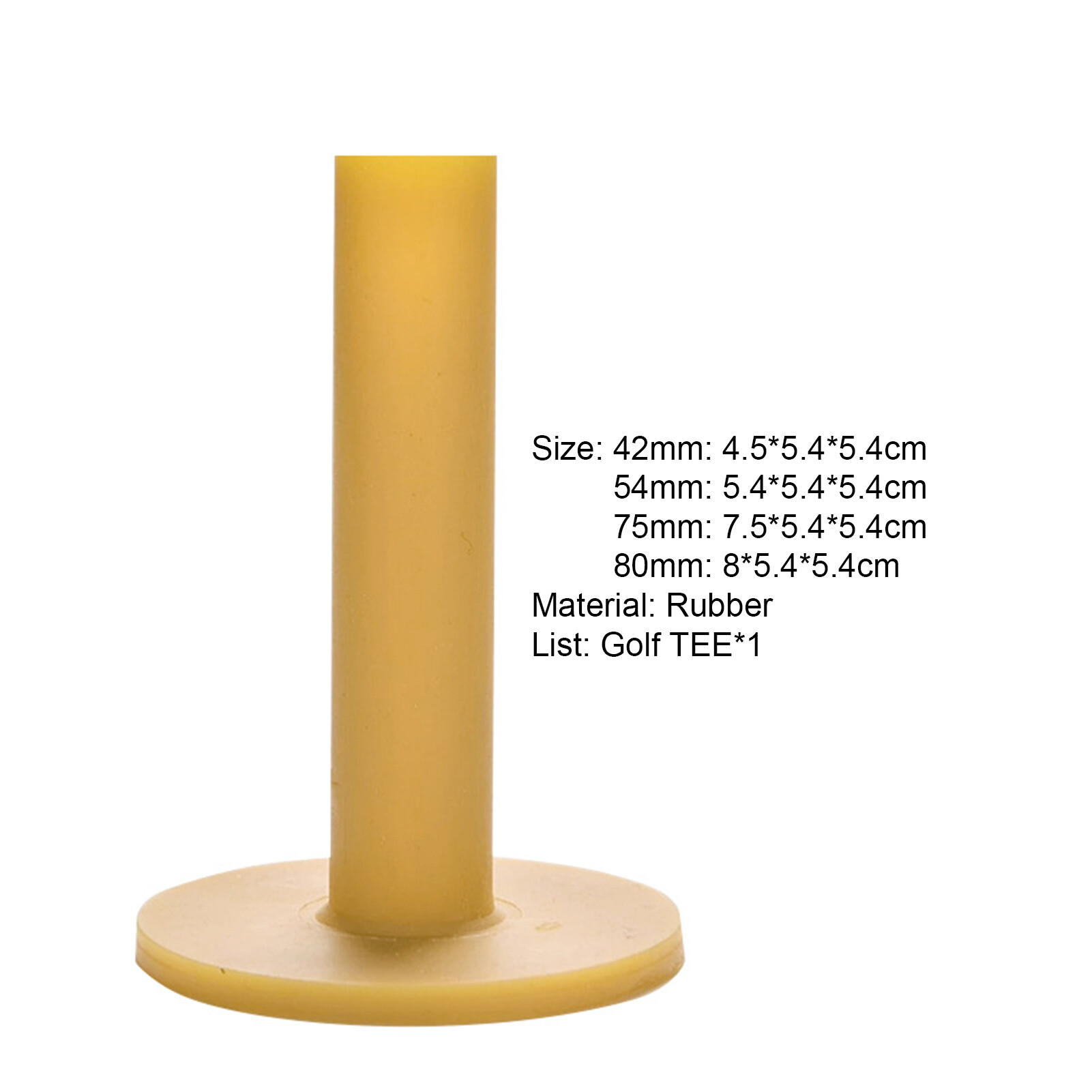 Golf Tees Durable Eco-friendly Lightweight Yellow Rubber Golf Tees for Driving Range Universal Golf Rubber