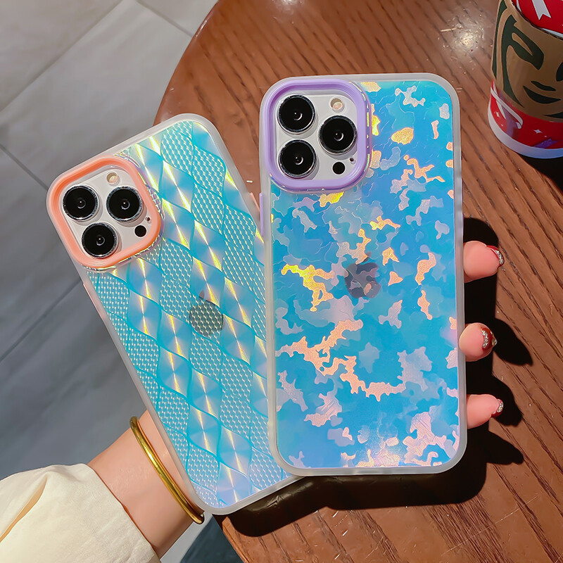 KISSCASE For iPhone 14 Pro Max Color Matching Gradient Laser TPU shell Phone Case For iphone 14 Plus 13 12 11 Pro Max XR XS Max X