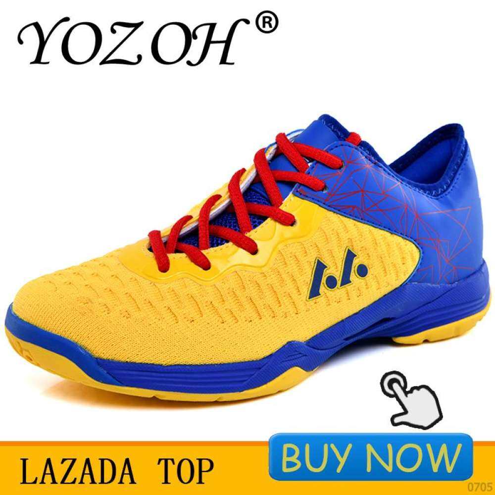 YOZOH Light Breathable Badminton Shoes for Men Lace-up Sport Shoes Men's Training Athletic Shoe