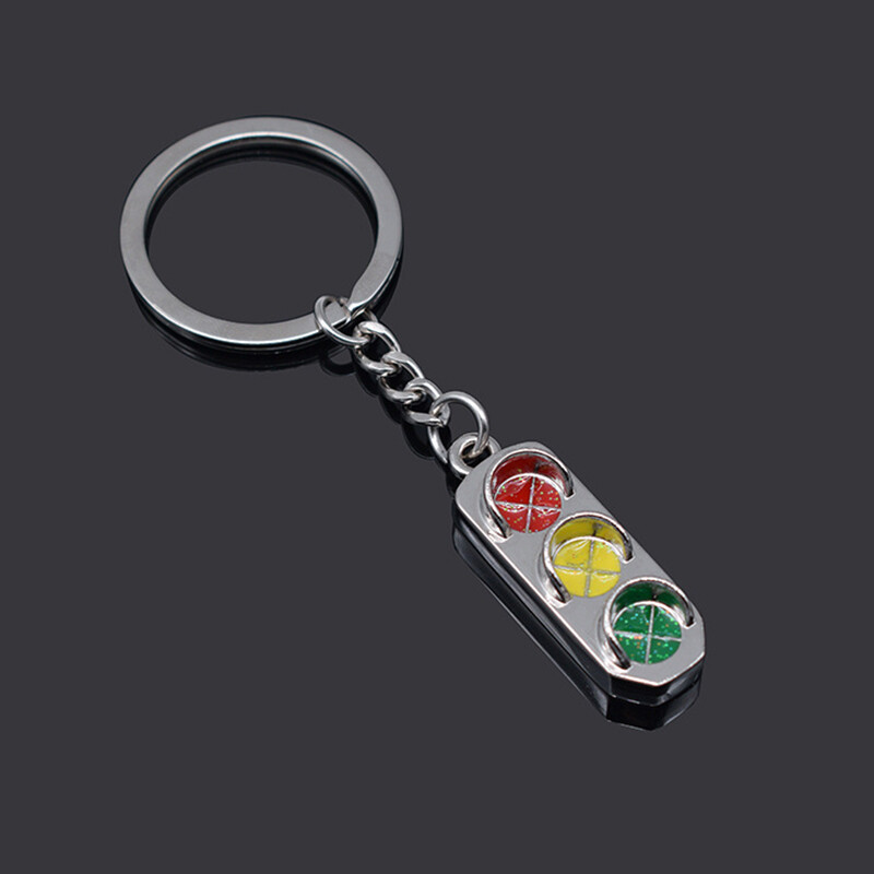 [Fortitudes] Keyring Cute Mini Traffic Light Car Key Ring Chain Motorcycle Car Key Ring Chain