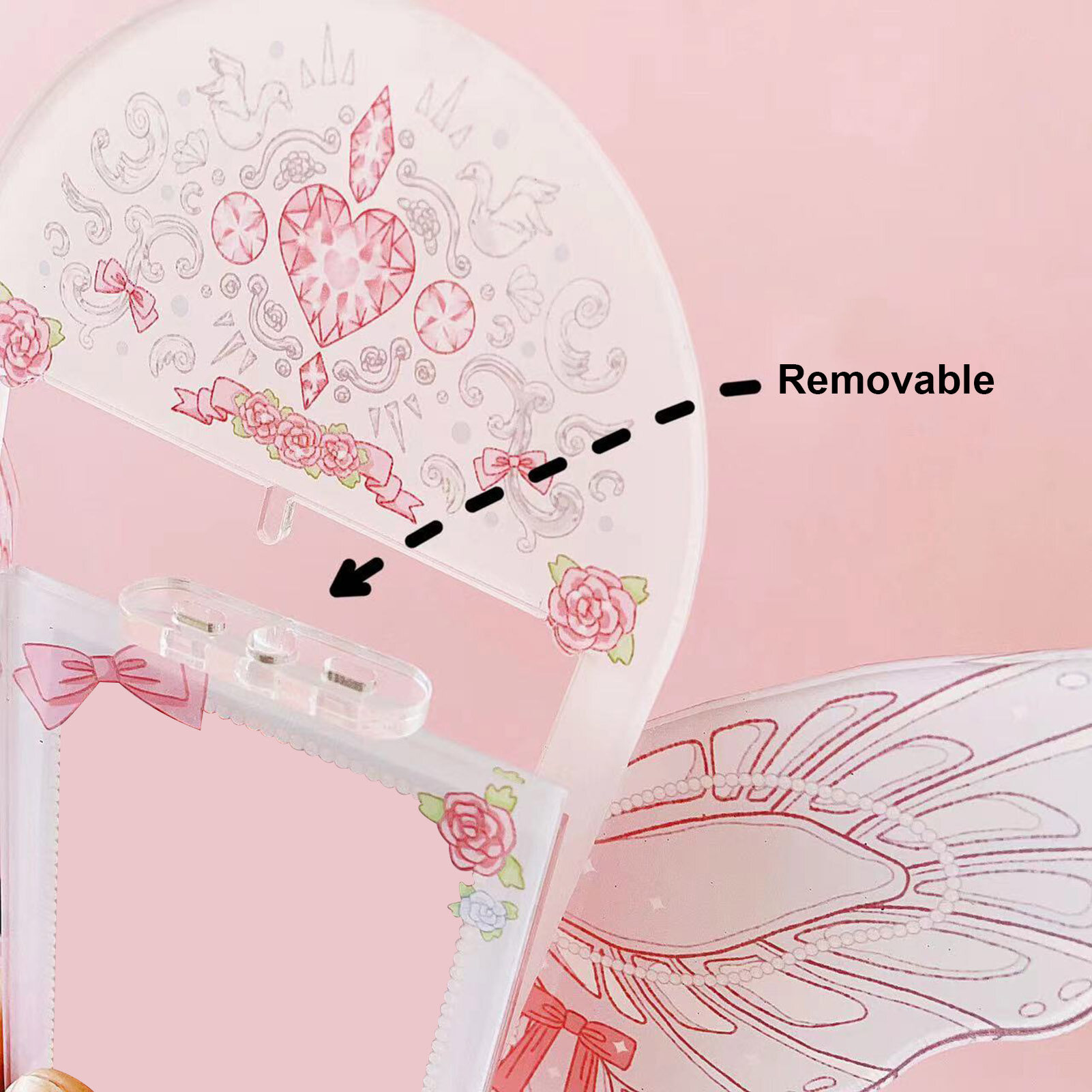 Cerdars double sides exquisite pattern bright color rotating creative photo frame butterfly display stand photo frame desktop decoration supplier photocard side stand up display