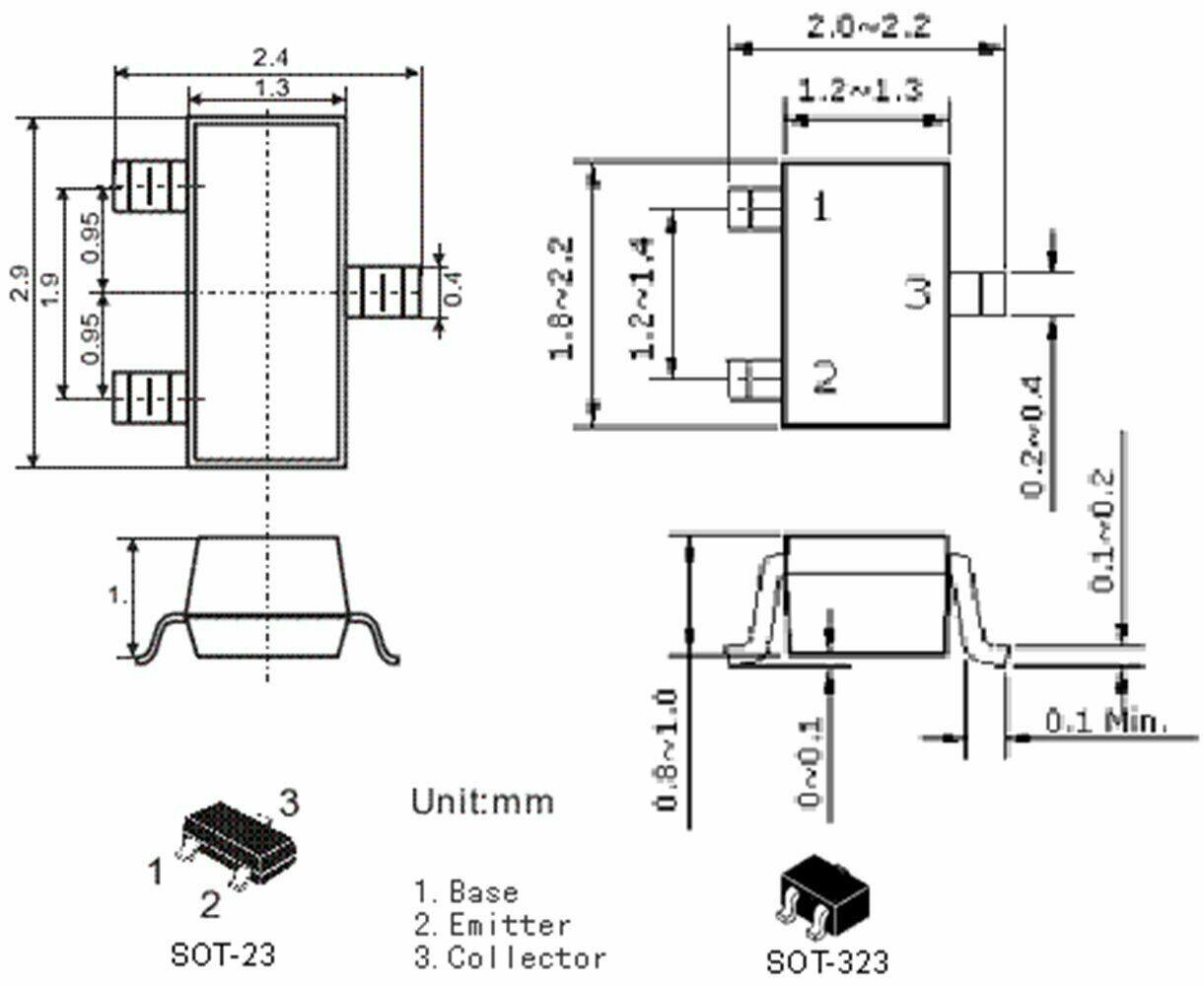 100PCS BC807-25 5B 0.5A 45V PNP SOT-23 SMD Transistor