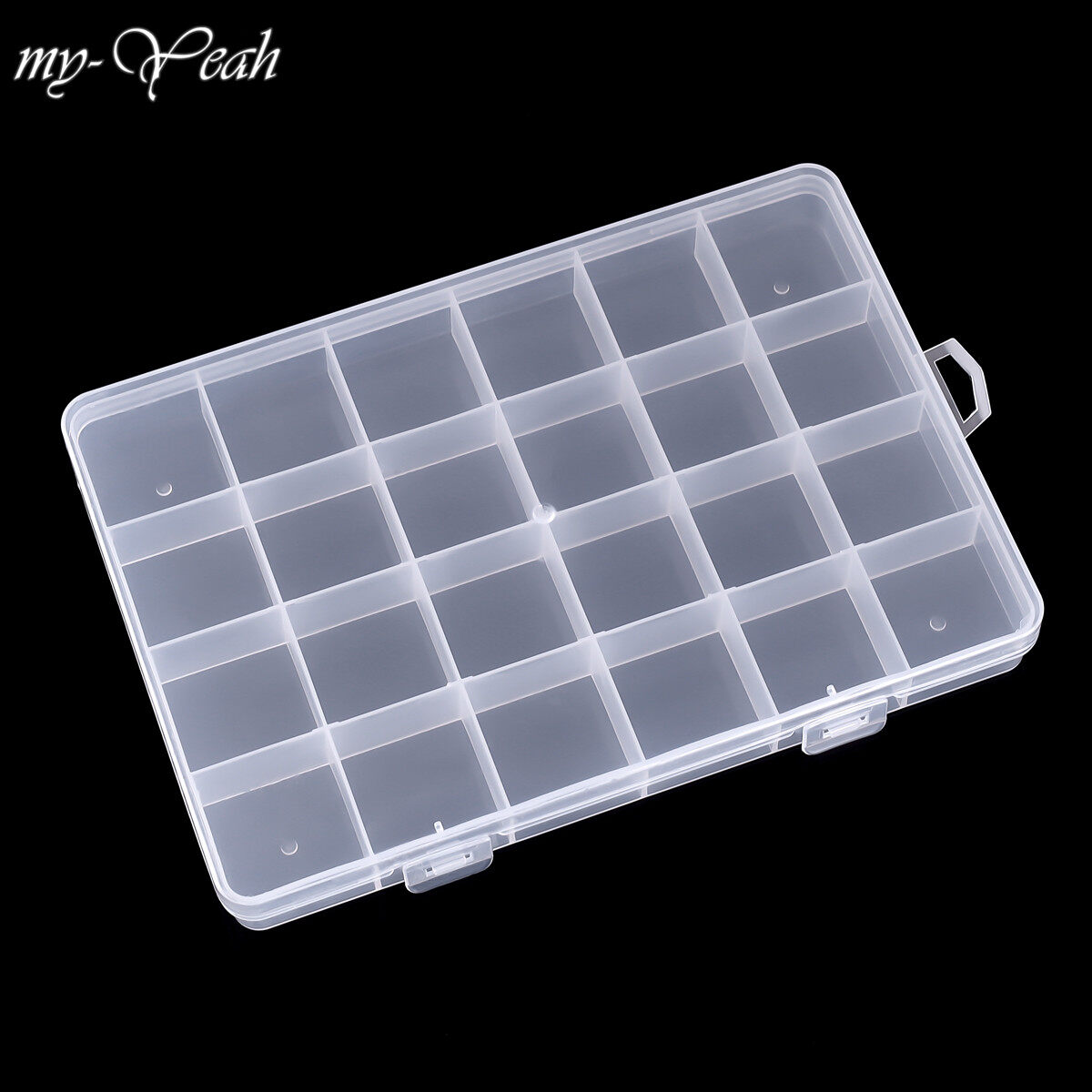 myyeah 6/24 Ô Hộp Nhựa Rỗng , Hộp Đựng Đinh Cố Định Hình Tròn Hình Chữ Nhật Rhinestone Đá Quý Dụng Cụ Hộp Đựng Trang Trí Hạt Trang Sức Pha Lê