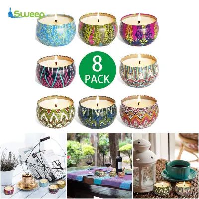 Scented Candles Gifts Set Soy Wax Lavender Jasmine Vanilla Scented Candles for Women Bath Yoga 8Pcs/set
