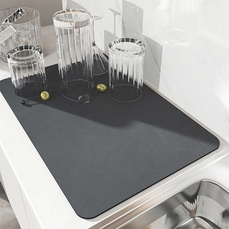 Blowing 1Pc Absorbent Mat Kitchen Counter Draining Pad Waterproof Non-slip Pad