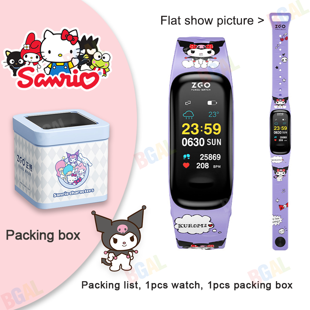100% Authentic Sanrio Smart Band for Kids Watches Sports Cinnamoroll IP67 Waterproof Blood Oxygen,Heart Rate,Calories,Sleep Monitoring,Birthday Gift Kuromi Smartwatches Smart Bracelet Christmas Gifts 6931
