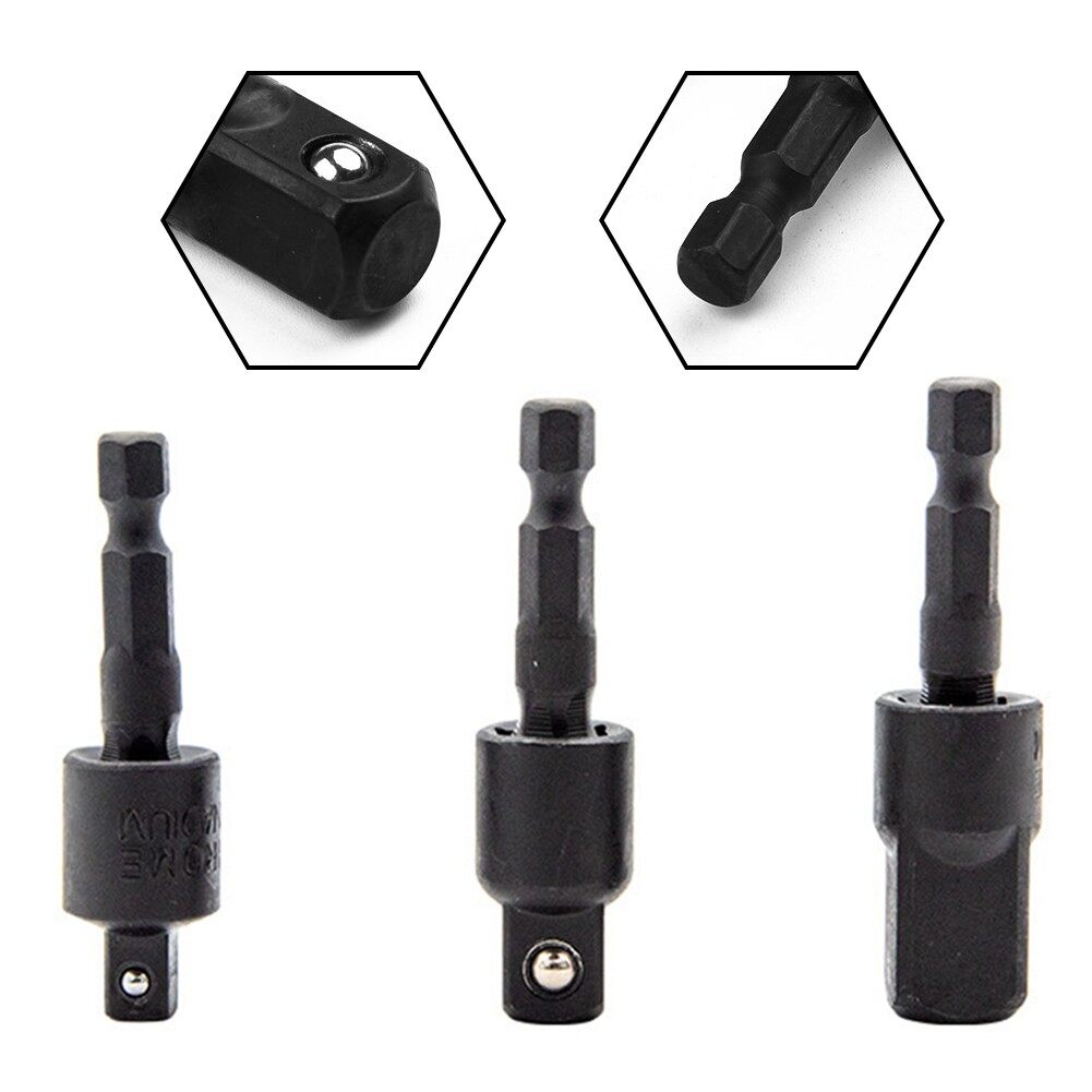 Toolstar 1PC 360° Rotatable Electric Drill Socket Adapter for Impact Driver 1/4 3/8 1/2