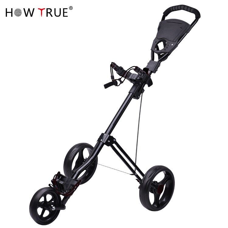 Golf Trolley Push Cart Folding 3 Wheels Professional Golf Bag Trolley