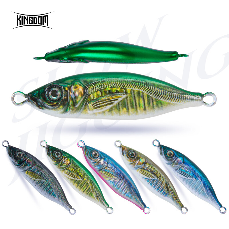 Kingdom Fishing lure Slow Jigging Lure 60g 80g Luminous Coating Sinking Jigging Lead Hard Bait