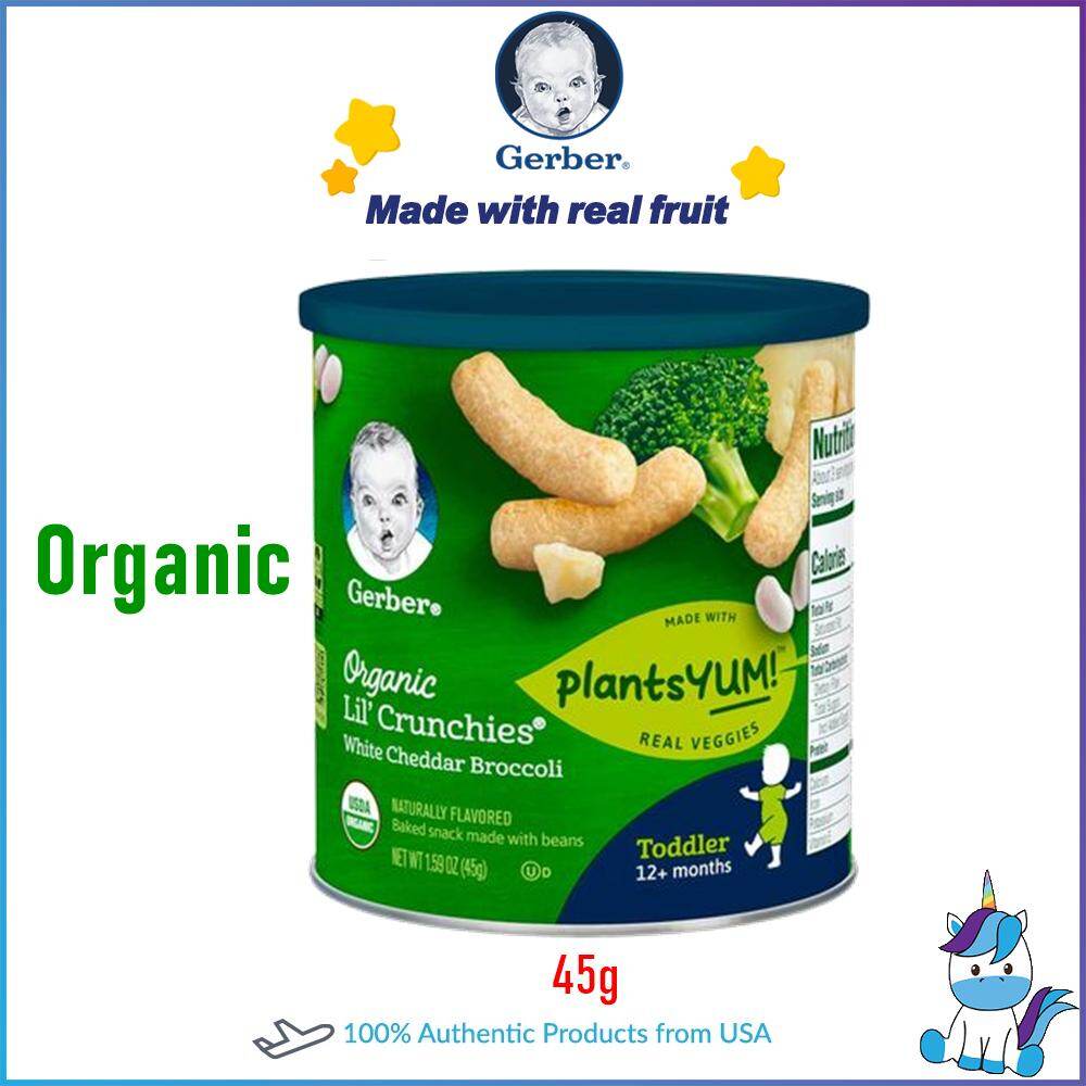 gerber organic lil crunchies white cheddar
