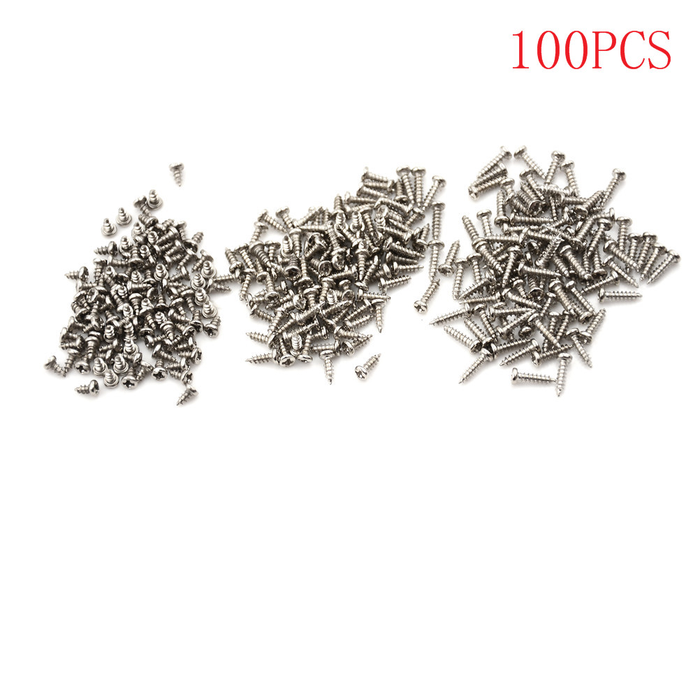 aiqinhaimaoyi 100pcs M2 Screw Thread Diameter Round Head Cross Screws Self Tapping Screw