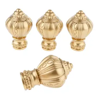 Predolo 4pcs Decorative Window Curtain Pole Rod End Cap Final Head