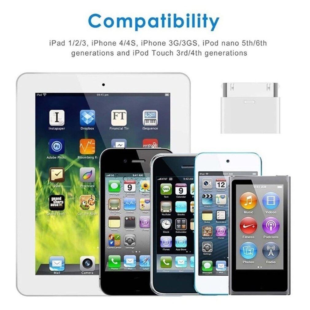 Micro to 30 Pin Adapters lightning to 30 Pin Adapters iPhone4 4S charging cable ipad charging cable