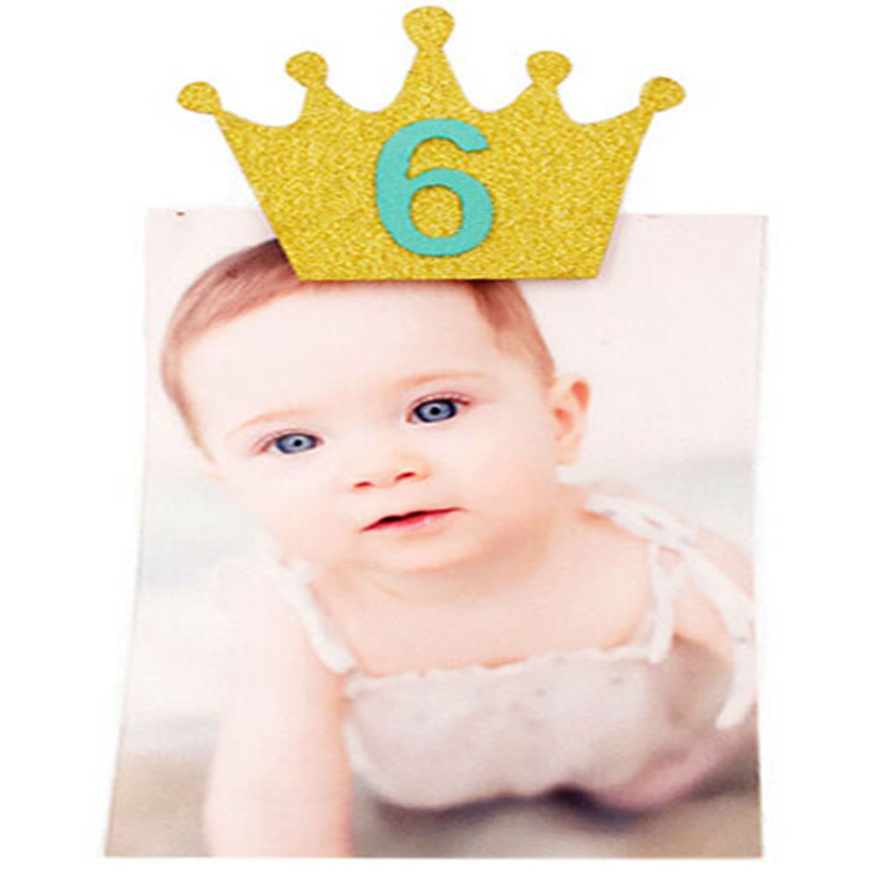 1 12 Months Decor Birthday Party Photo Frame Baby Shower Crown
