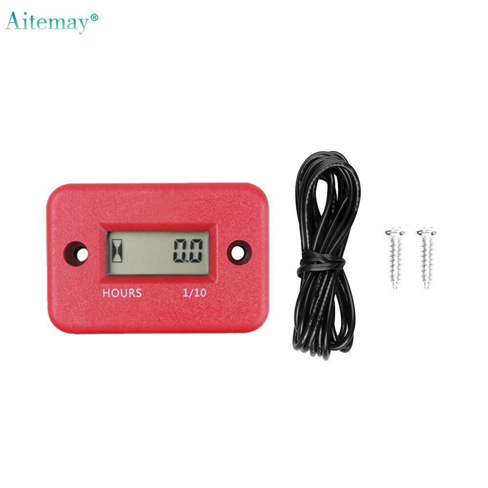 Aitemay Waterproof LCD Digital Tachometer Hour Meter For ATV Motorcycle Instruments Snowmobile Gasoline Boat Generator Bike