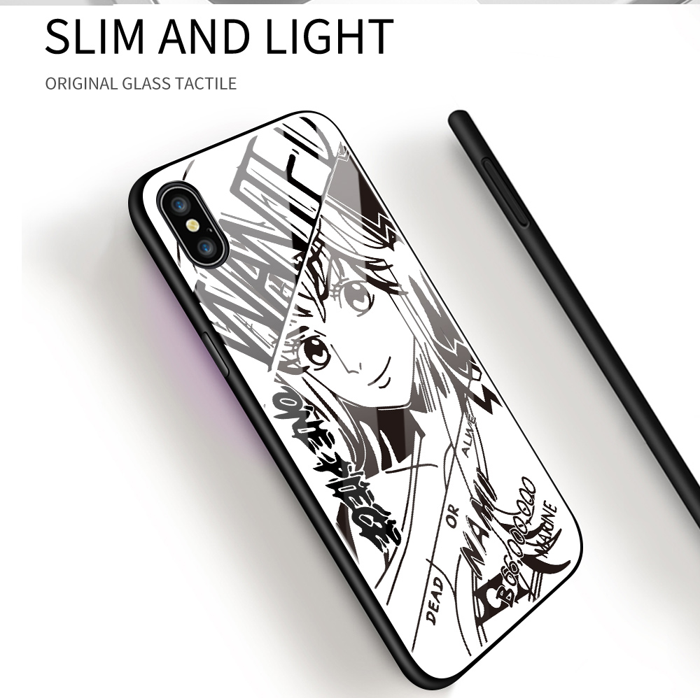 Hontinga Casing Case For Samsung Galaxy A50 A30S A50S Case Anime Black White Casing Soft Edge Tempered Glass Phone Case Back Cover Casing Hard Case For Boys For Girls