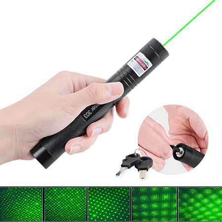 High Power Green Laser Pointer 532nm 5mW 303 Laser Pen Adjustable Starry Head Burning Match lazer With 18650 Battery+Charger