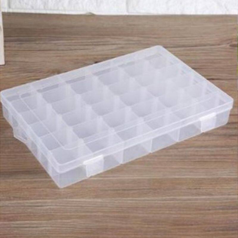 36 Grid Storage Jewelry Box Home Plastic Organizer Container with Adjustable Dividers