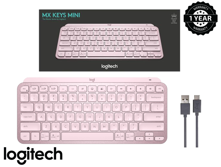 Logitech MX Keys Mini Rose Pink Minimalist Wireless Illuminated Keyboard MX Key / 920010507
