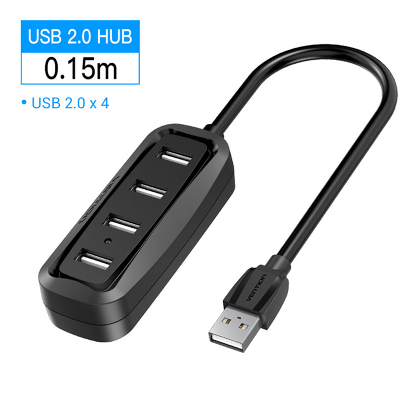 Vention usb port hub multiple usb 2.0 hub 4 port pc usb switch splitter with led indicato for laptop pc tablet hub multi usb 2.0 hub multi port extension high speed