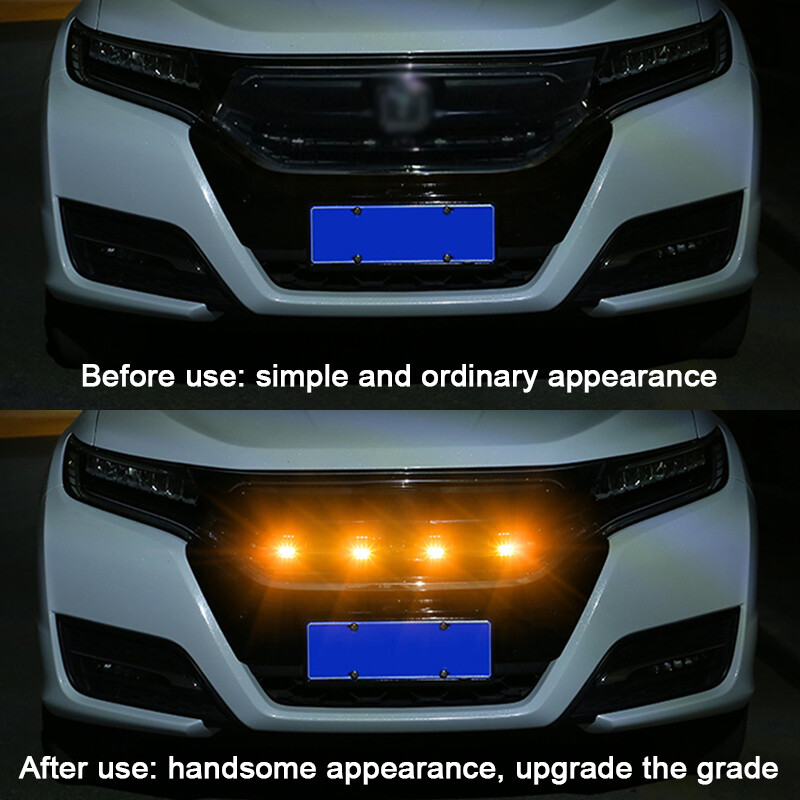 1 Set Car Front Grid LED Light APP Control Multi-color Multi-mode Grid Lights For All Vehicles