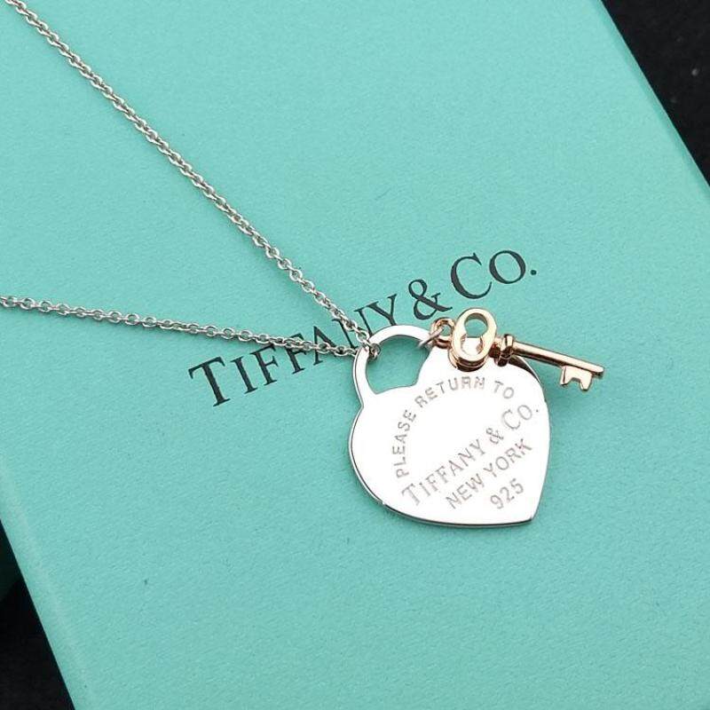 T iffany hình trái tim bông hoa hồng vàng Chìa Khóa Trái Tim khóa Mặt Dây Chuyền Đẹp, Mặt Dây chuyền nam nữ quà tặng sinh nhật