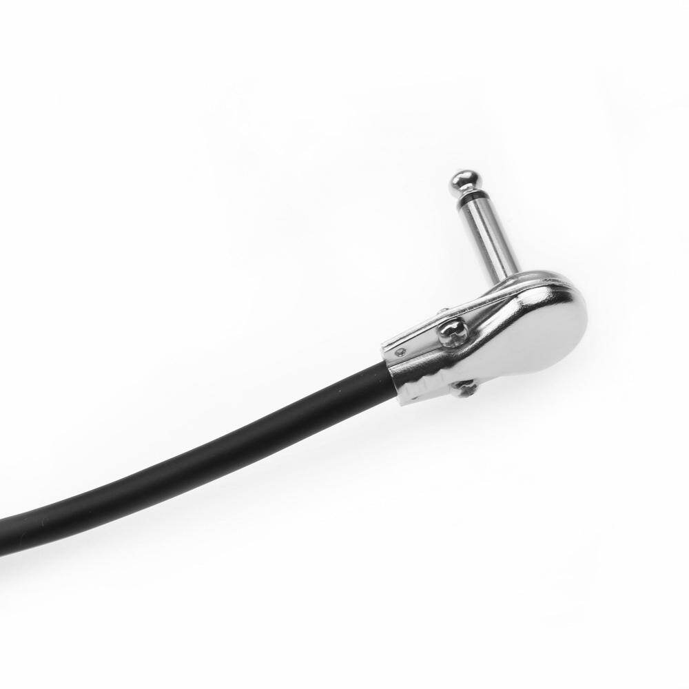 [okoogee]Guitar Effect Pedal Cable Wire Flat Patch Cable Cord 6.35mm Right Angle Pancake Design 15cm