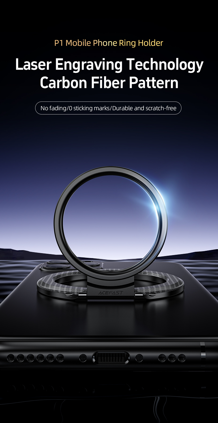 ACEFAST P1 Magnetic Phone Ring Holder description image