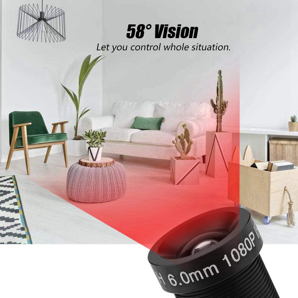 6Mm Ống Kính Máy Quay CCTV 2MP 58 ° Xem Camera An Ninh IR Ống Kính