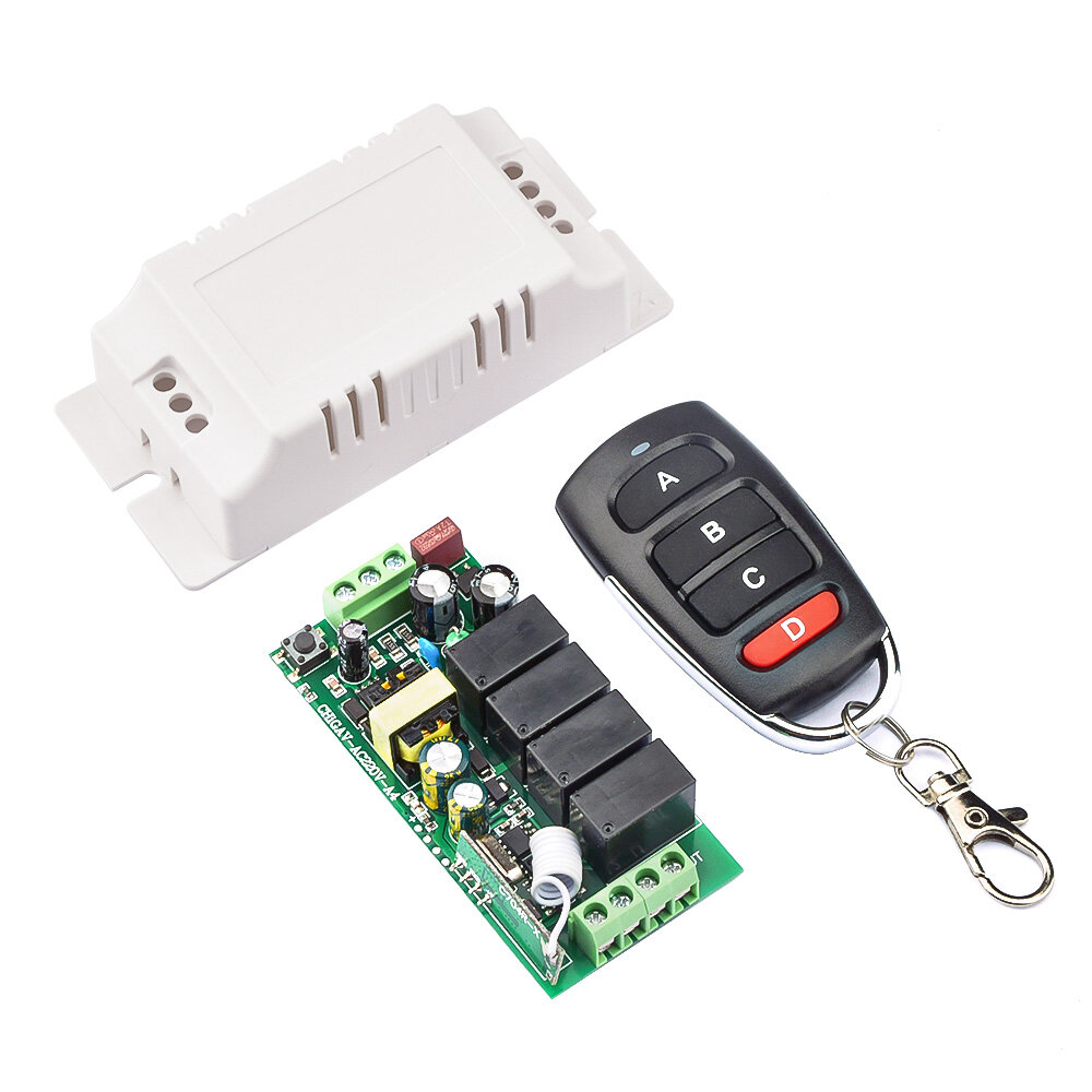 Diymore 4ch relay receiver module rf switch for gate garage opener 433mhz universal wireless remote control ac110v-220v
