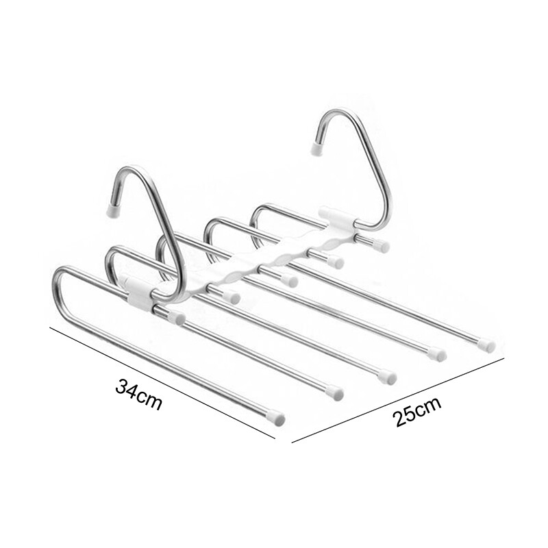 Loozykit Pant Rack Shelves Stainless Steel Clothes Hangers Multi-Functional Wardrobe Magic Hanger Wardrobe Organizer Space Saving