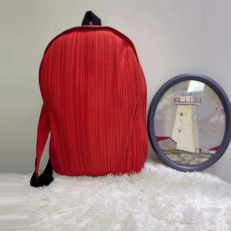 Pleated Backpack Bag Lightweight Casual Backpack Special-Interest Design Adjustable 2023bb-2